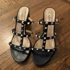 Valentino Garavani Black Studded Sandals